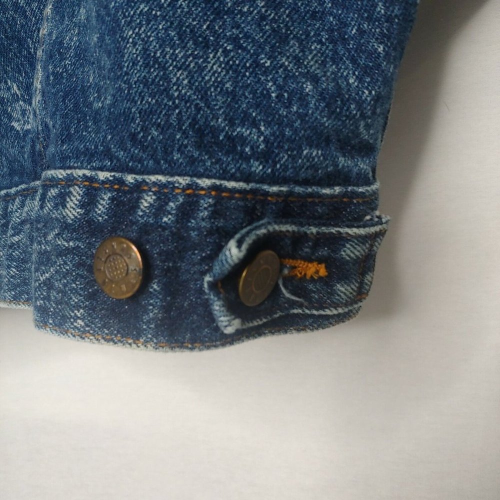 Vintage 1980s Sunset Blues Womens Small Denim Jean Jacket Dark Acid Wash Retro - Picture 8 of 9
